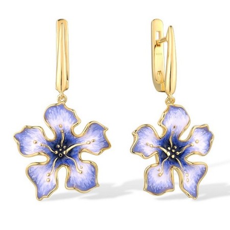 Sterling Silver w/ Yellow Plating Earrings Enamel (E316400ENASY925)