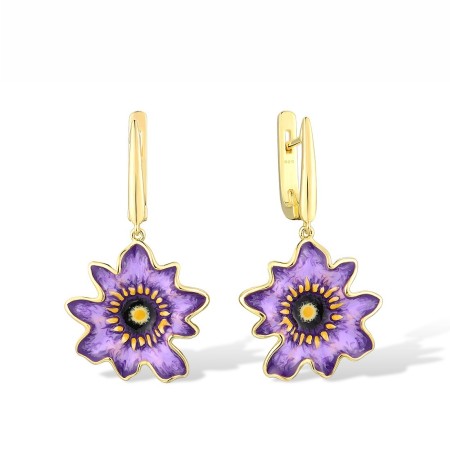 Sterling Silver w/ Yellow Plating Earrings Enamel (E316401ENA1SY925)