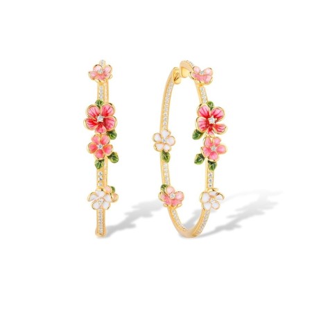 Sterling Silver w/ Yellow Plating Earrings Enamel,White Cubic Zirconia (E316402ENASY925)