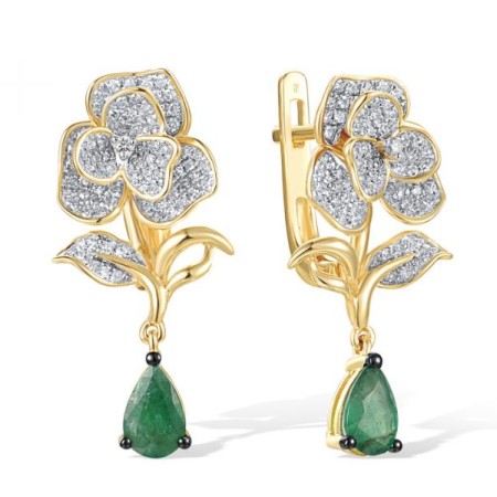 14K1YWB Earrings Diamond,Emerald (E316412EMR14K1YWB)