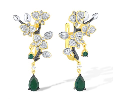 14KYWB Earrings Diamond,Emerald (E316416EMR14KYWB)