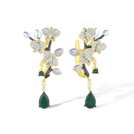 14KYWB Earrings Diamond,Emerald (E316416EMR14KYWB)