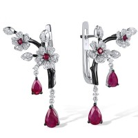 14KWB Earrings Diamond,Ruby (E316417RUY14KWB)