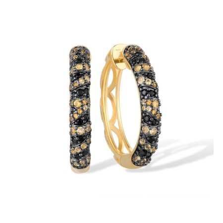Sterling Silver w/ Yellow Black Plating Earrings Black spinel,Yellow Nano Cubic Zirconia (Ci (E316474BYNSC925)