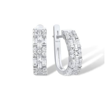 Sterling Silver Earrings White Cubic Zirconia (E316476WCZSL925)