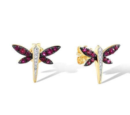 14KYWB Earrings Diamond,Ruby (E316516RUY14KYWB)