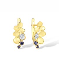 14KYW Earrings Blue Sapphire,Diamond (E316519SAP14KYW)