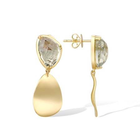 14KY Earrings Prasiolite (Green Amethyst) (E316531GAM14KY)