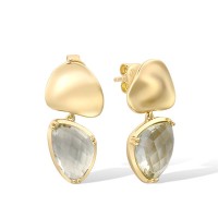 14KY Earrings Prasiolite (Green Amethyst) (E316533GAM14KY)