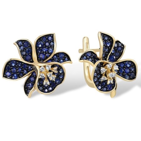 9KYB Earrings Created Sapphire,White Topaz (E316541CWT9KYB)