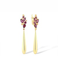 14KY Earrings Citrine,Rhodolite Garnet (E316620CRG14KY)