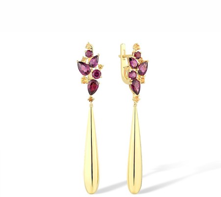 14KY Earrings Citrine,Rhodolite Garnet (E316620CRG14KY)
