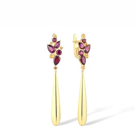 14KY Earrings Citrine,Rhodolite Garnet (E316620CRG14KY)