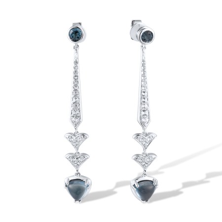 14KW Earrings London Blue Topaz,White Topaz (E316723BTW14KW)