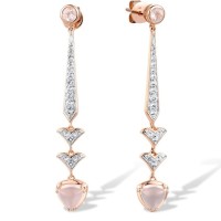 14KRW Earrings Pink Quartz,White Topaz (E316723PWT14KRW)