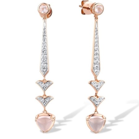 14KRW Earrings Pink Quartz,White Topaz (E316723PWT14KRW)