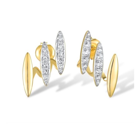 Sterling Silver w/ IONIC YELLOW PLATING Earrings White Cubic Zirconia (E316758WCZSP925)