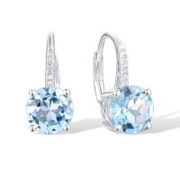 14KW Earrings Blue Topaz (Sky Blue),Diamond (E316817BKT14KW)