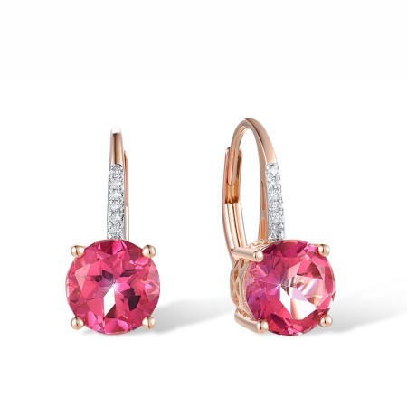 14KRW Earrings Diamond,Pink Topaz (E316817PNT14KRW)