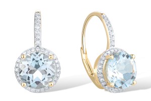 10KYW Earrings Blue Topaz (Sky Blue),Diamond (E316818BKT10KYW)