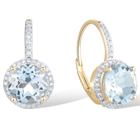 10KYW Earrings Blue Topaz (Sky Blue),Diamond (E316818BKT10KYW)