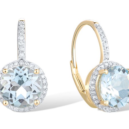 10KYW Earrings Blue Topaz (Sky Blue),Diamond (E316818BKT10KYW)