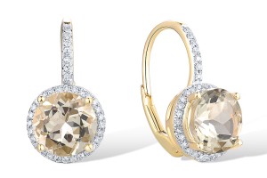 10KYW Earrings Diamond,Prasiolite (Green Amethyst) (E316818GAM10KYW)