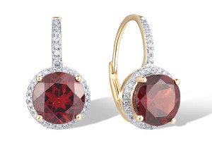 10KYW Earrings Diamond,Garnet (E316818GAN10KYW)