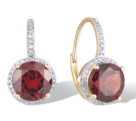 10KYW Earrings Diamond,Garnet (E316818GAN10KYW)