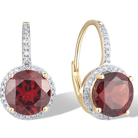 10KYW Earrings Diamond,Garnet (E316818GAN10KYW)