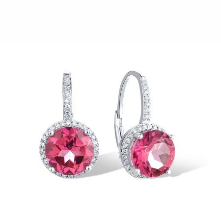 14KW Earrings Diamond,Pink Topaz (E316818PNT14KW)