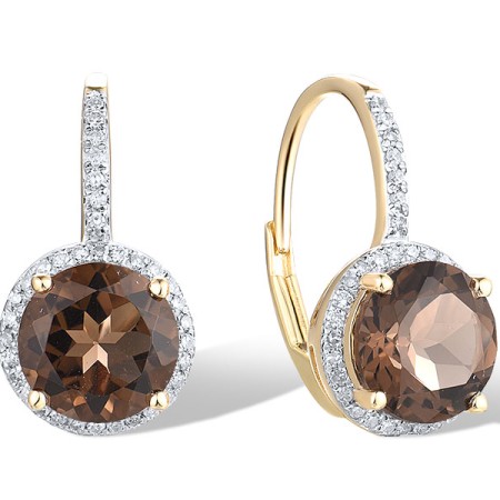 10KYW Earrings Diamond,Smoky Quartz (E316818SKQ10KYW)