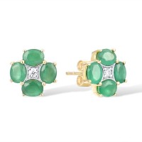 14KYW Earrings Diamond,Emerald (E316881EMR14KYW)