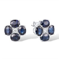 14KW Earrings Blue Sapphire,Diamond (E316881SAP14KW)