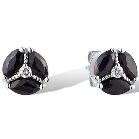 14KW Earrings Blue Sapphire,Diamond (E316937SAP14KW)