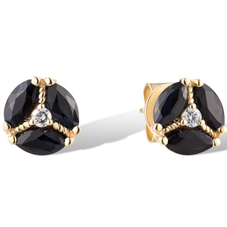 14KY Earrings Blue Sapphire,Diamond (E316937SAP14KY)