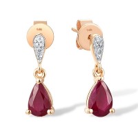 14KRW Earrings African Ruby,Diamond (E316938RUB14KRW)