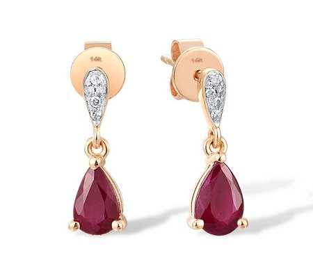 14KRW Earrings African Ruby,Diamond (E316938RUB14KRW)