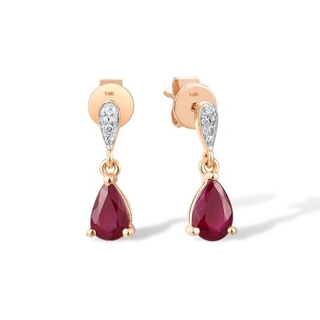 14KRW Earrings African Ruby,Diamond (E316938RUB14KRW)