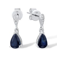 14KW Earrings Blue Sapphire,Diamond (E316938SAP14KW)