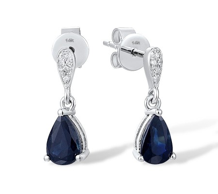 14KW Earrings Blue Sapphire,Diamond (E316938SAP14KW)
