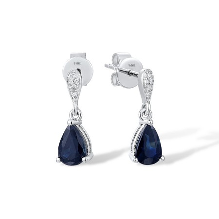 14KW Earrings Blue Sapphire,Diamond (E316938SAP14KW)