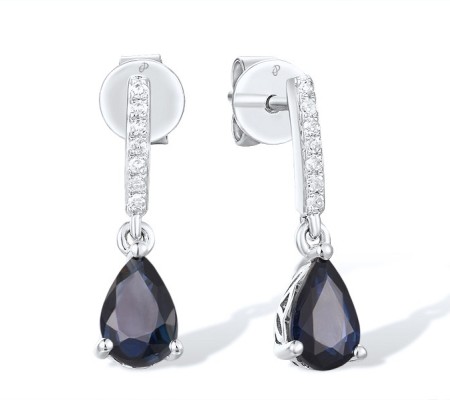 14KW Earrings Blue Sapphire,Diamond (E316939SAP14KW)