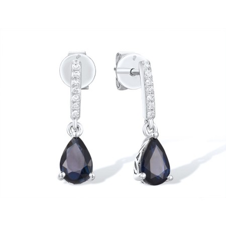14KW Earrings Blue Sapphire,Diamond (E316939SAP14KW)