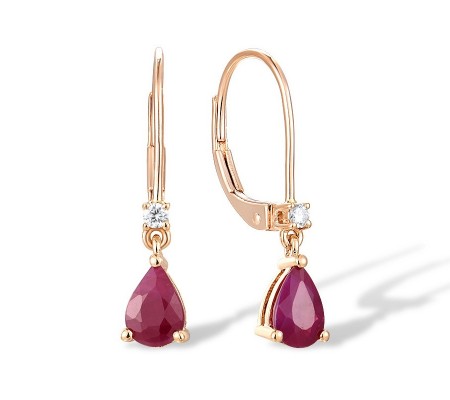 14KR Earrings African Ruby,Diamond (E316940RUB14KR)