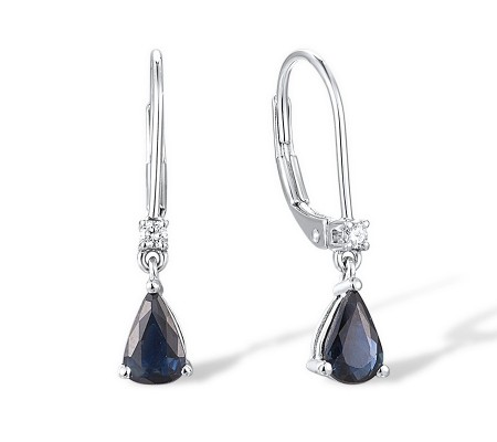 14KW Earrings Blue Sapphire,Diamond (E316940SAP14KW)