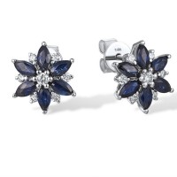 14KW Earrings Blue Sapphire,Diamond (E316941SAP14KW)