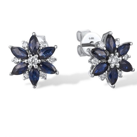 14KW Earrings Blue Sapphire,Diamond (E316941SAP14KW)