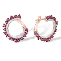 14KRWB Earrings Diamond,Ruby (E316955RUY14KRWB)