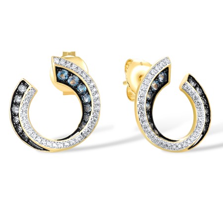 14KYWB Earrings Diamond,London Blue Topaz (E316957LDB14KYWB)